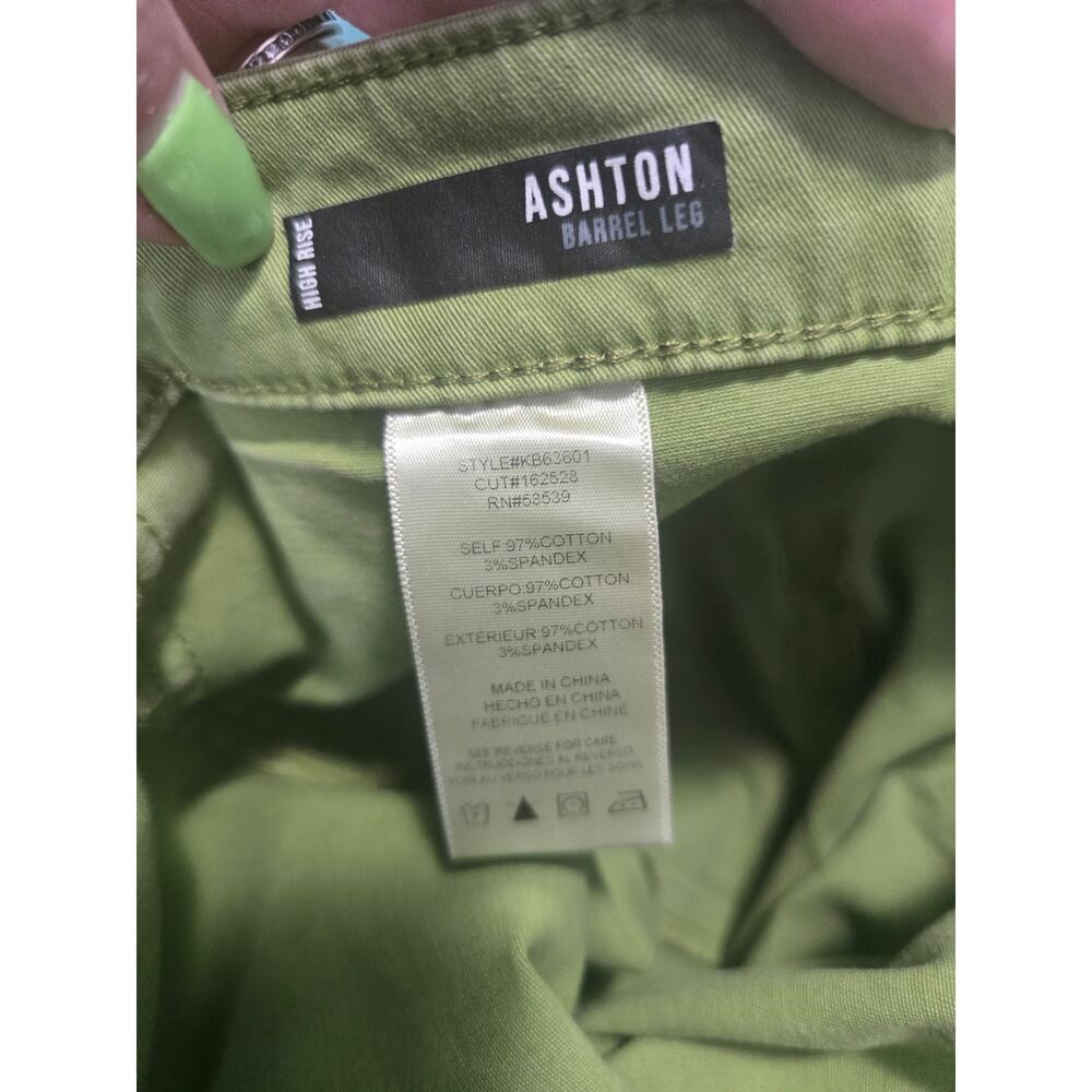 KUT From The Kloth Ashton Barrel Leg Crop Twill Utility Pants Green Jeans 16 - Picture 5 of 8